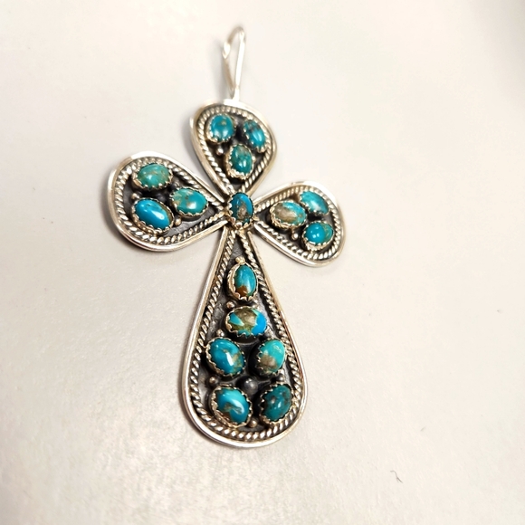 Large Turquoise cross pendant - Picture 2 of 5